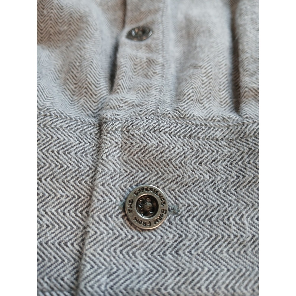 Prana Mens Gray Umber Lybeck Flannel Button Up Long Sleeve Shirt SIZE LARGE - Picture 4 of 12